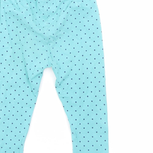 Mini Club Girls Blue Polka Dot Cotton Pedal Pusher Leggings Size 12-18 Months