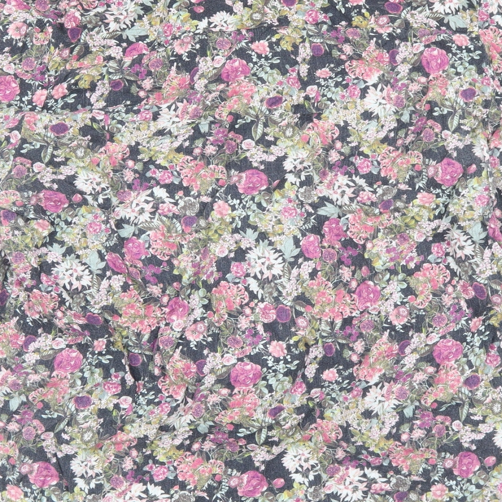 Country Collection Womens Multicoloured Floral Viscose Basic Button-Up Size 16 Collared