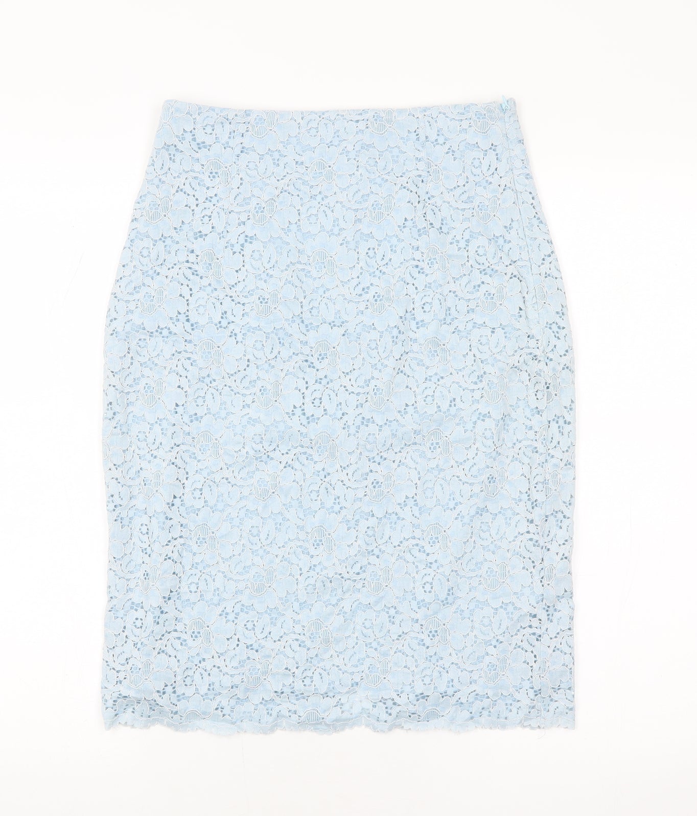 Zara Womens Blue Floral Polyester Straight & Pencil Skirt Size XS Zip