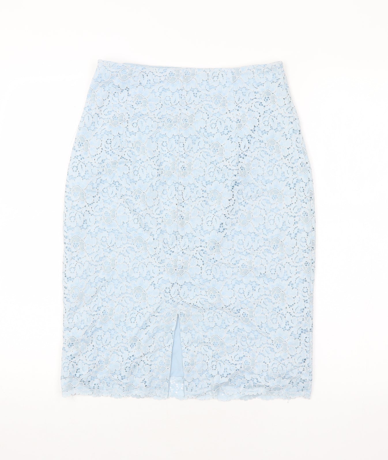 Zara Womens Blue Floral Polyester Straight & Pencil Skirt Size XS Zip