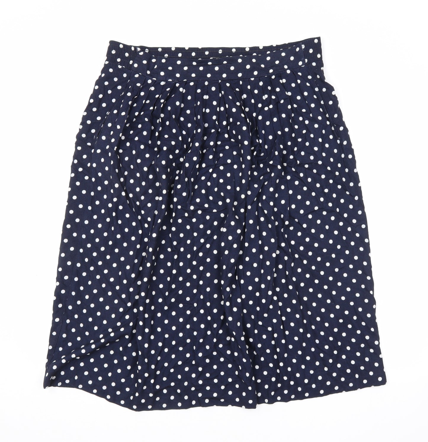 Lee Winter Womens Blue Polka Dot Polyester A-Line Skirt Size 14 Zip
