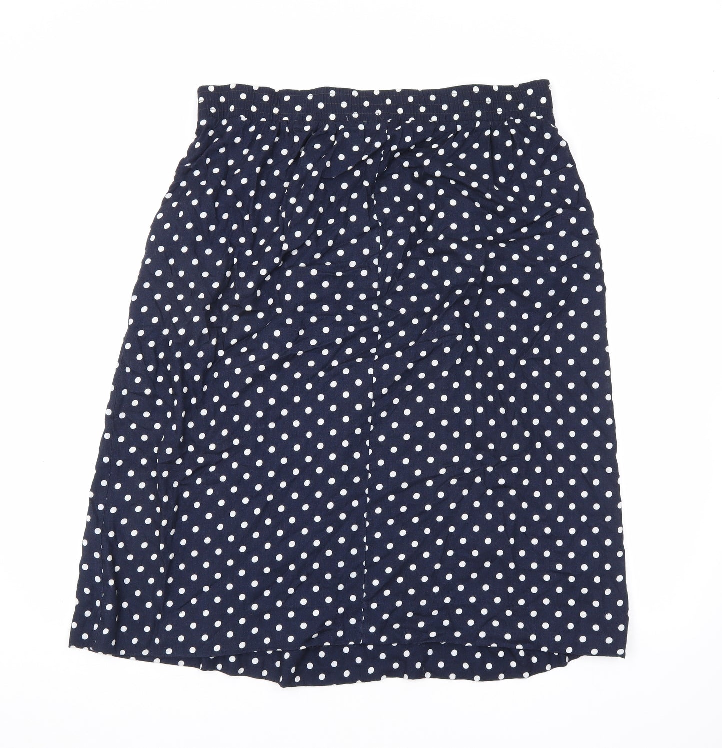 Lee Winter Womens Blue Polka Dot Polyester A-Line Skirt Size 14 Zip