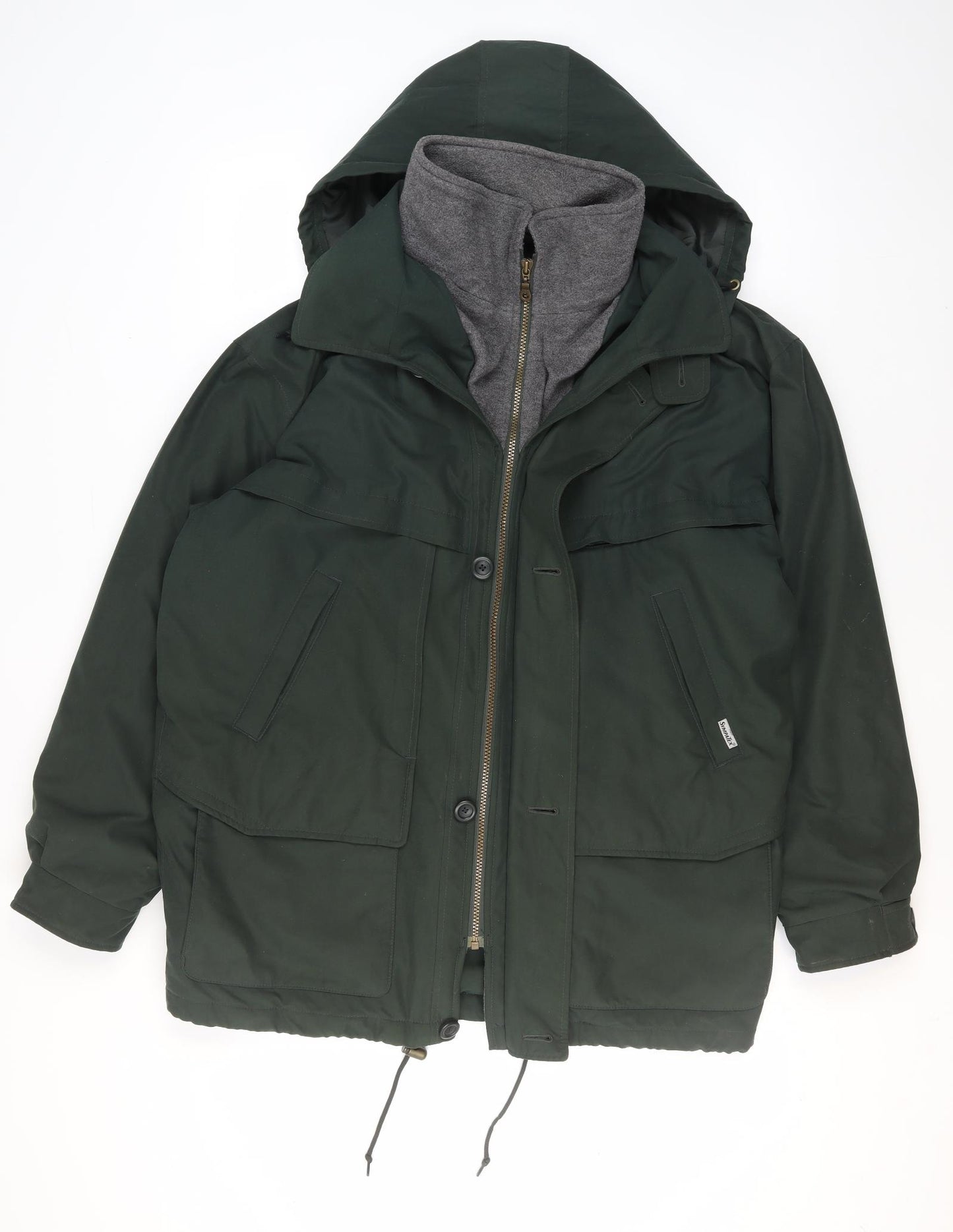 Marks and Spencer Men's Green Parka Jacket, M, Waterproof