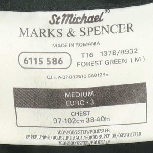 Marks and Spencer Men's Green Parka Jacket, M, Waterproof