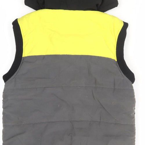DC Comics Boys Batman Hooded Puffer Gilet in Yellow & Grey Size 13 Years