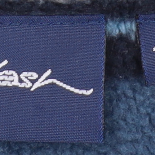 Casan Women's Blue Striped 1/2 Zip Fleece Jacket Size 12