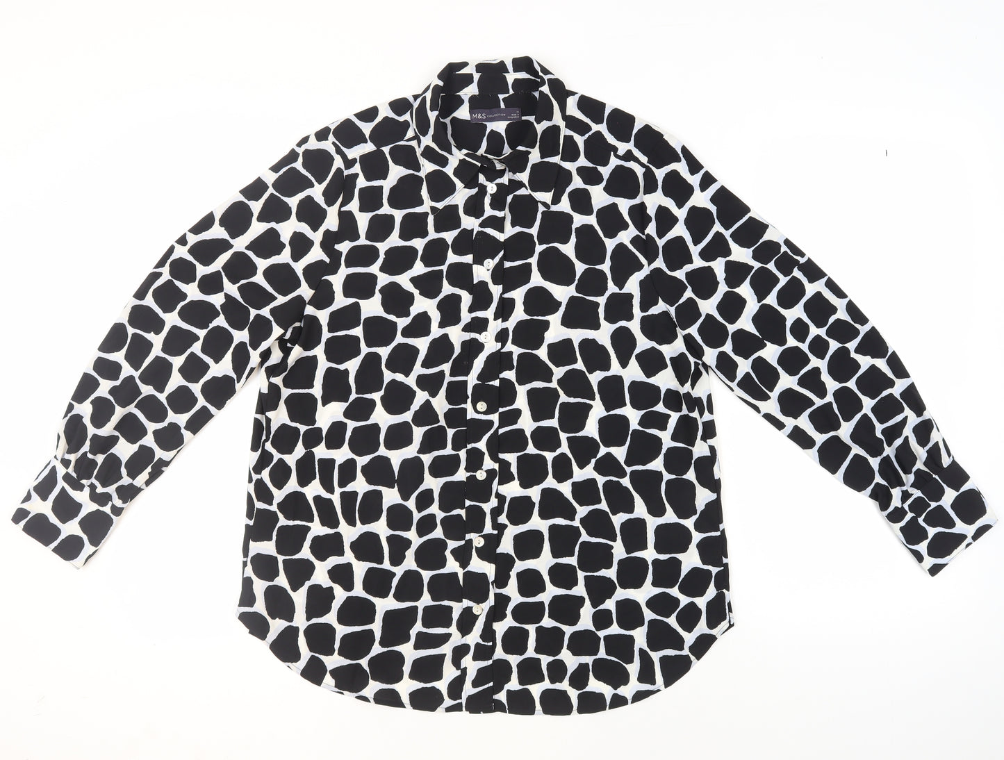 Marks and Spencer Women's Black Animal Print Shirt