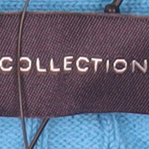 Marks and Spencer Women's Blue Button-Up V-Neck M Top