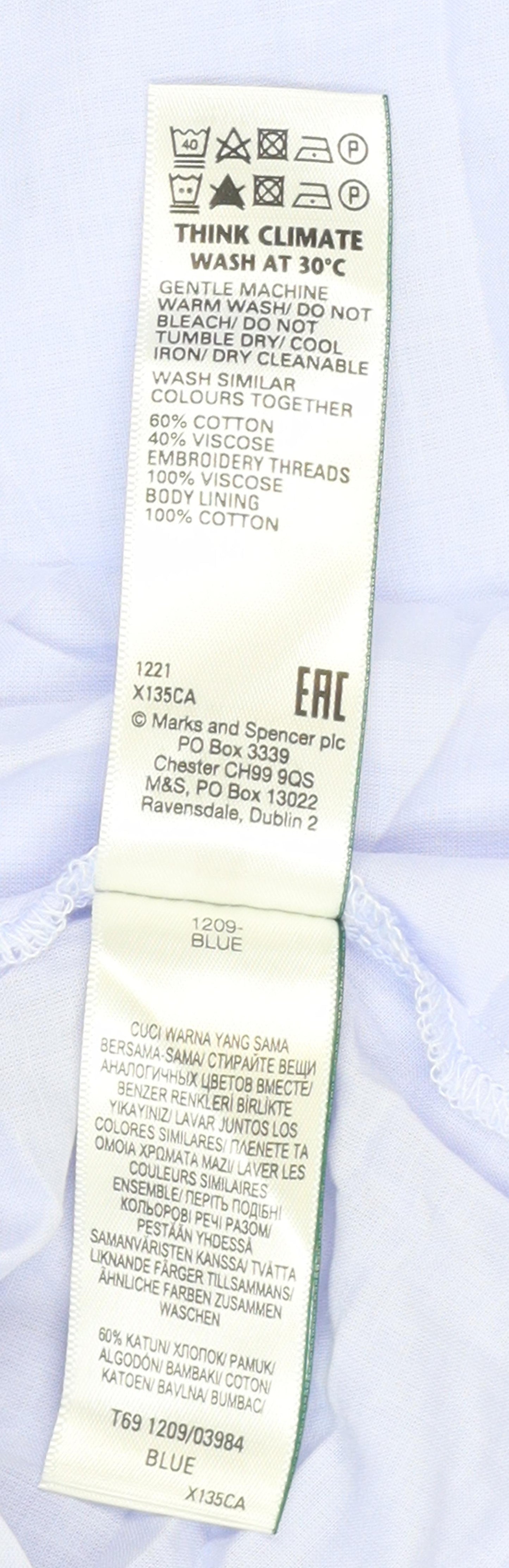 Marks and Spencer Blue A-Line Dress, Size 20, Women's