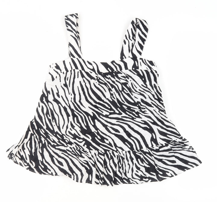 Marks and Spencer Women’s Black Zebra Camisole Top Size 8