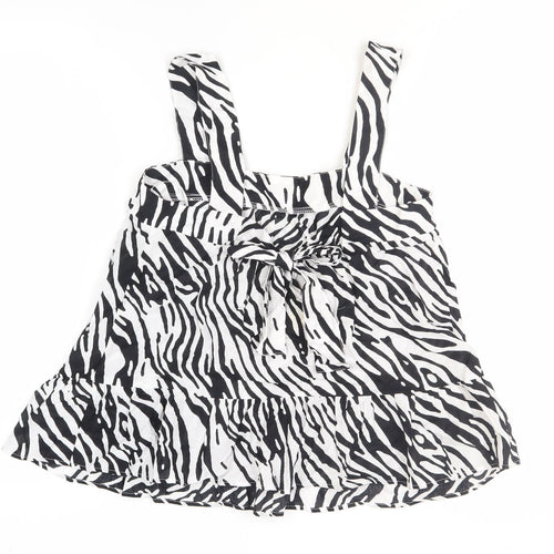 Marks and Spencer Women’s Black Zebra Camisole Top Size 8