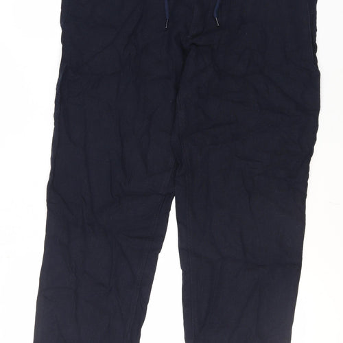 Marks & Spencer Unisex Black Joggers, Size 38, Flax Blend