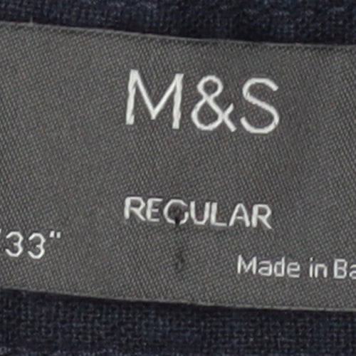 Marks & Spencer Unisex Black Joggers, Size 38, Flax Blend