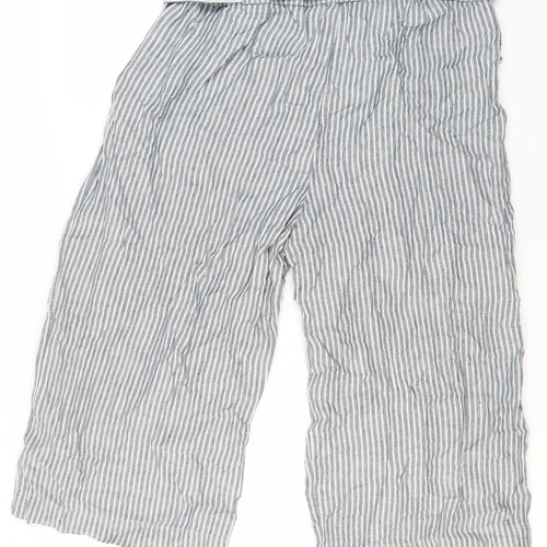 M&S Women's Multicoloured Linen Paperbag Trousers, Size 20