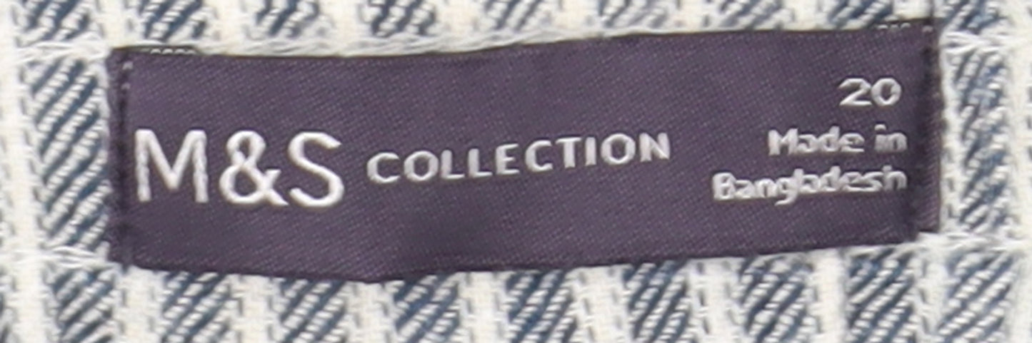 M&S Women's Multicoloured Linen Paperbag Trousers, Size 20