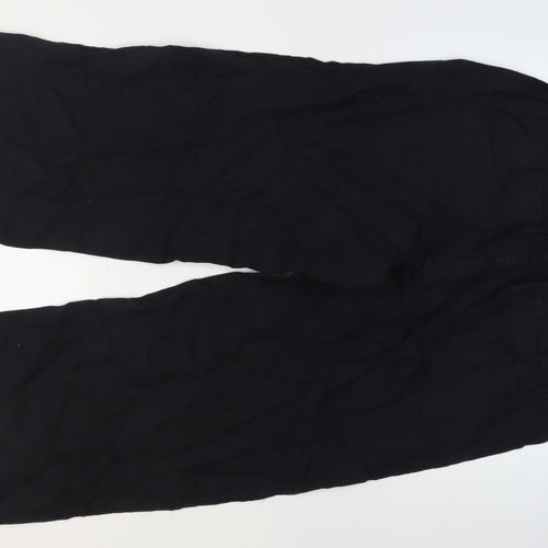 Marks and Spencer Women's Black Wide-Leg Linen Trousers