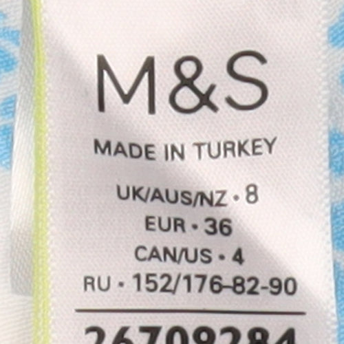 Marks and Spencer Women's Blue Floral Blouse Size 8