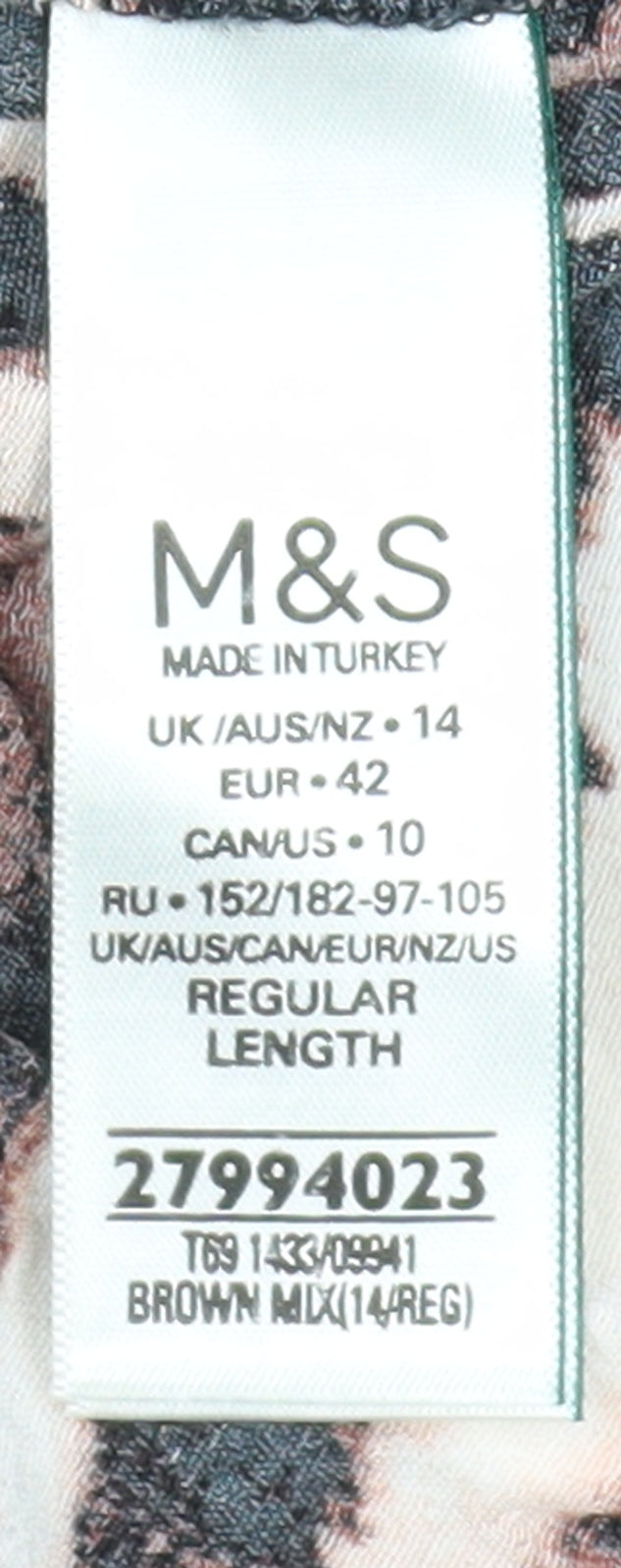 Marks and Spencer Women's Brown Animal Print Dress