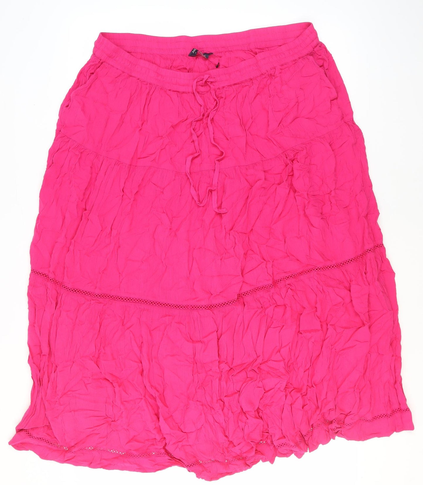 Marks and Spencer Women's Pink Midi Peasant Skirt, Size 20