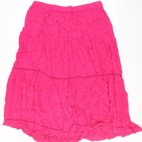 Marks and Spencer Women's Pink Midi Peasant Skirt, Size 20