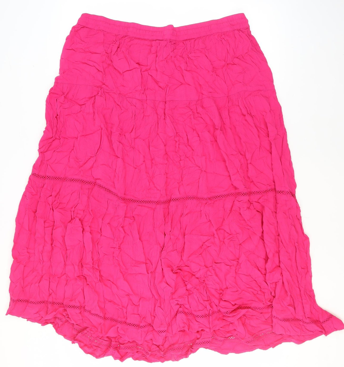 Marks and Spencer Women's Pink Midi Peasant Skirt, Size 20