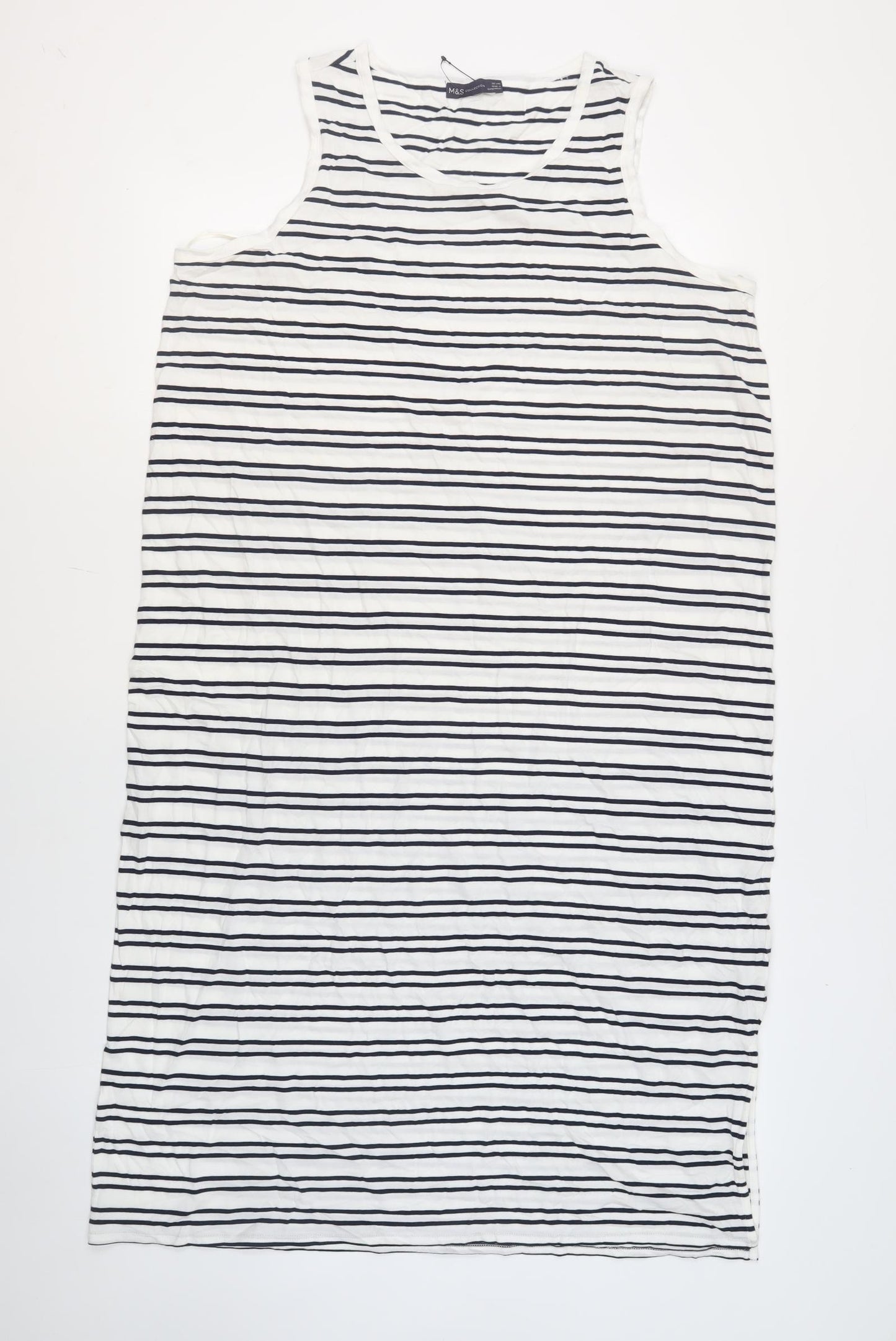 Marks and Spencer Women's Long White Striped Tank Dress