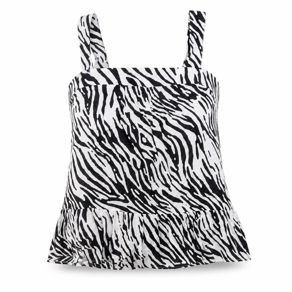 Front view of Marks & Spencer Women's Black Animal Print Tank Top