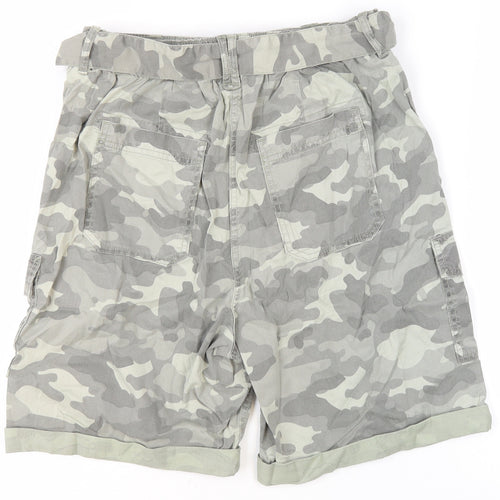 Marks & Spencer Women's Grey Camo Cargo Shorts Size 10