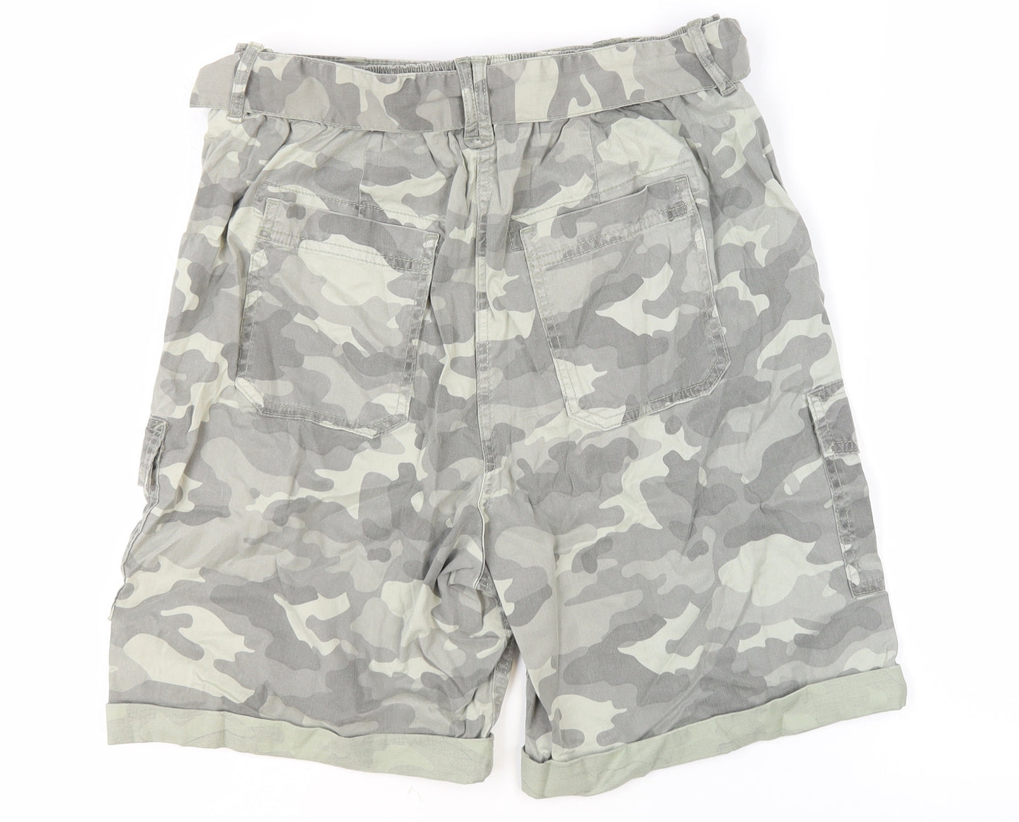 Marks & Spencer Women's Grey Camo Cargo Shorts Size 10