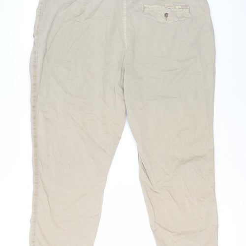 Marks and Spencer Women's Beige Chino Trousers Size 20