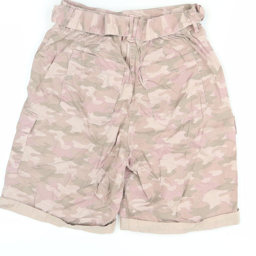 M&S Women's Pink Camouflage Cargo Shorts Size 6