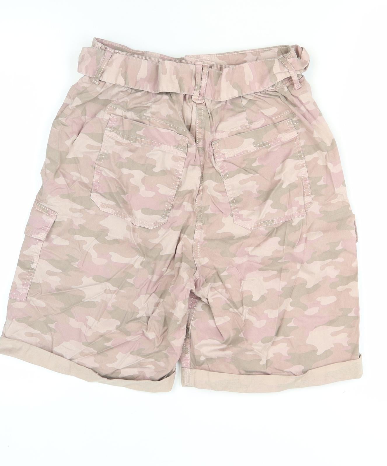 M&S Women's Pink Camouflage Cargo Shorts Size 6