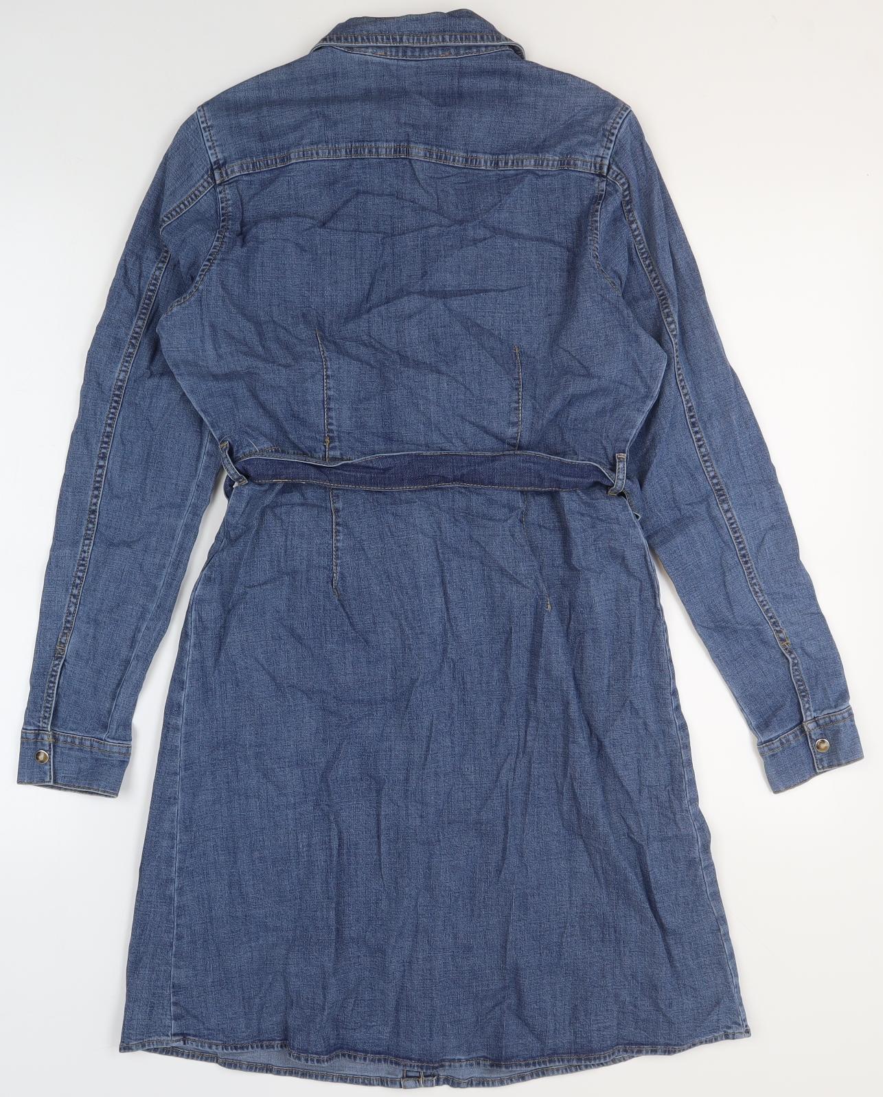 Marks & Spencer Women’s Blue Denim Shirt Dress Size 10