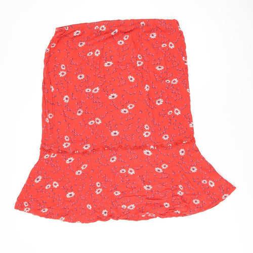 Principles Womens Red Floral Viscose Flare Skirt Size 18