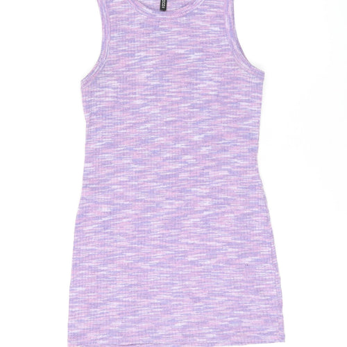 H&M Womens Purple Polyester Bodycon Size M Round Neck Pullover