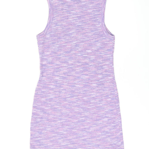 H&M Womens Purple Polyester Bodycon Size M Round Neck Pullover