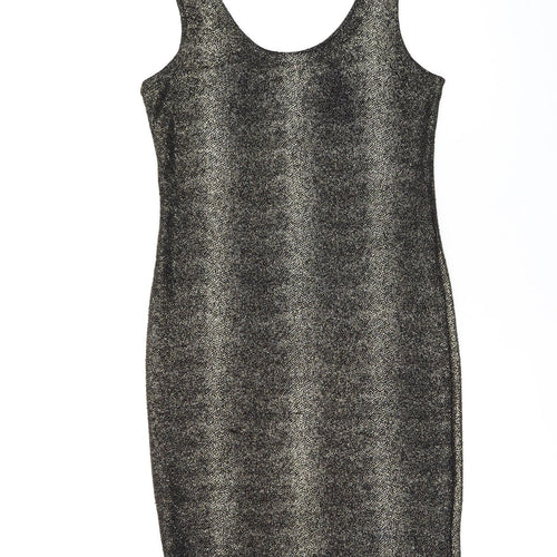 S&W Womens Black Cotton Bodycon Size S Scoop Neck Pullover - Sparkle Effect