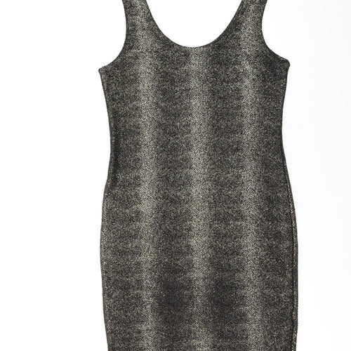 S&W Womens Black Cotton Bodycon Size S Scoop Neck Pullover - Sparkle Effect