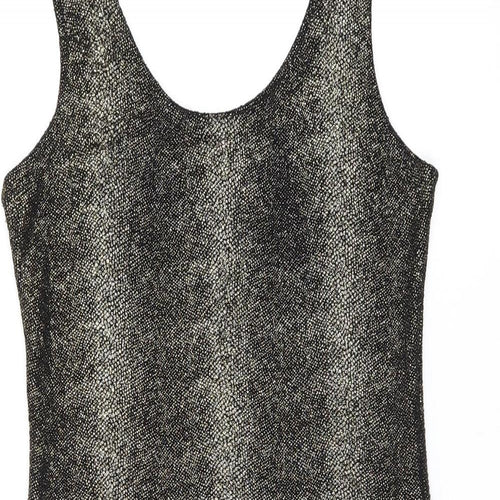 S&W Womens Black Cotton Bodycon Size S Scoop Neck Pullover - Sparkle Effect