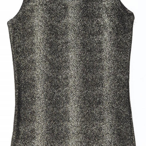 S&W Womens Black Cotton Bodycon Size S Scoop Neck Pullover - Sparkle Effect