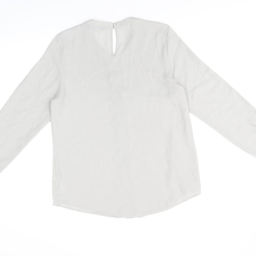 Dorothy Perkins Womens Grey Polyester Basic Blouse Size 14 Round Neck