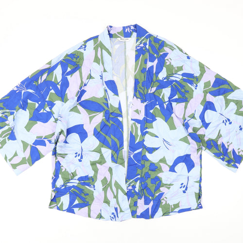 WULI : LUU Womens Blue Floral Jacket Size XS