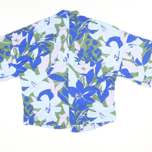 WULI : LUU Womens Blue Floral Jacket Size XS