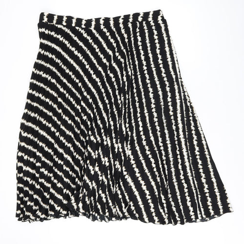 Marks and Spencer Womens Black Geometric Polyester Swing Skirt Size 22