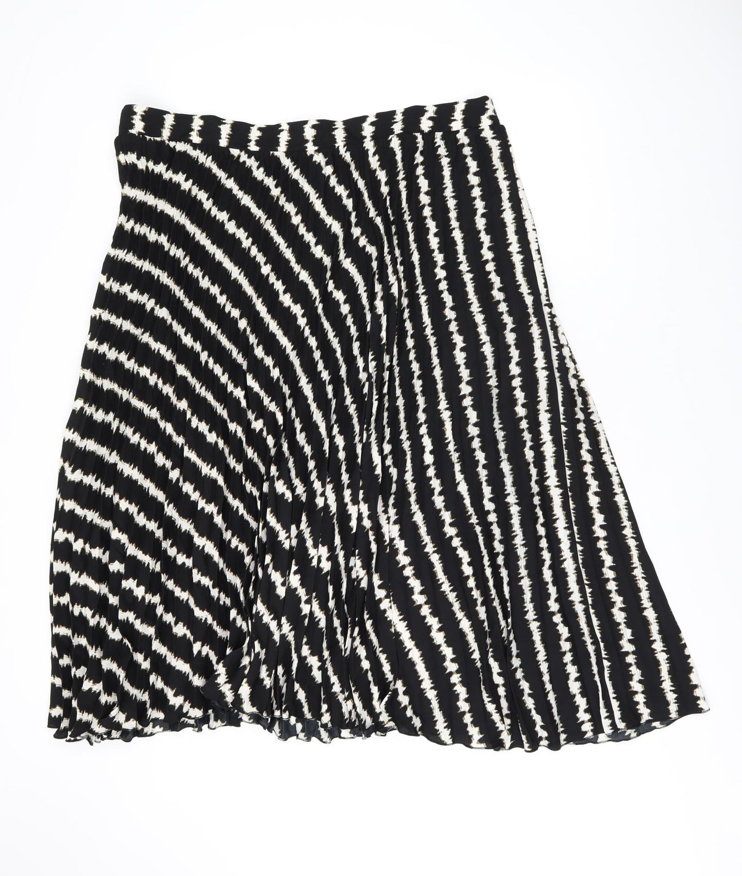 Marks and Spencer Womens Black Geometric Polyester Swing Skirt Size 22