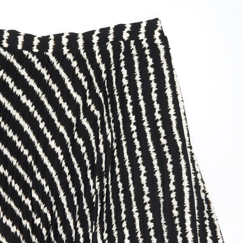 Marks and Spencer Womens Black Geometric Polyester Swing Skirt Size 22