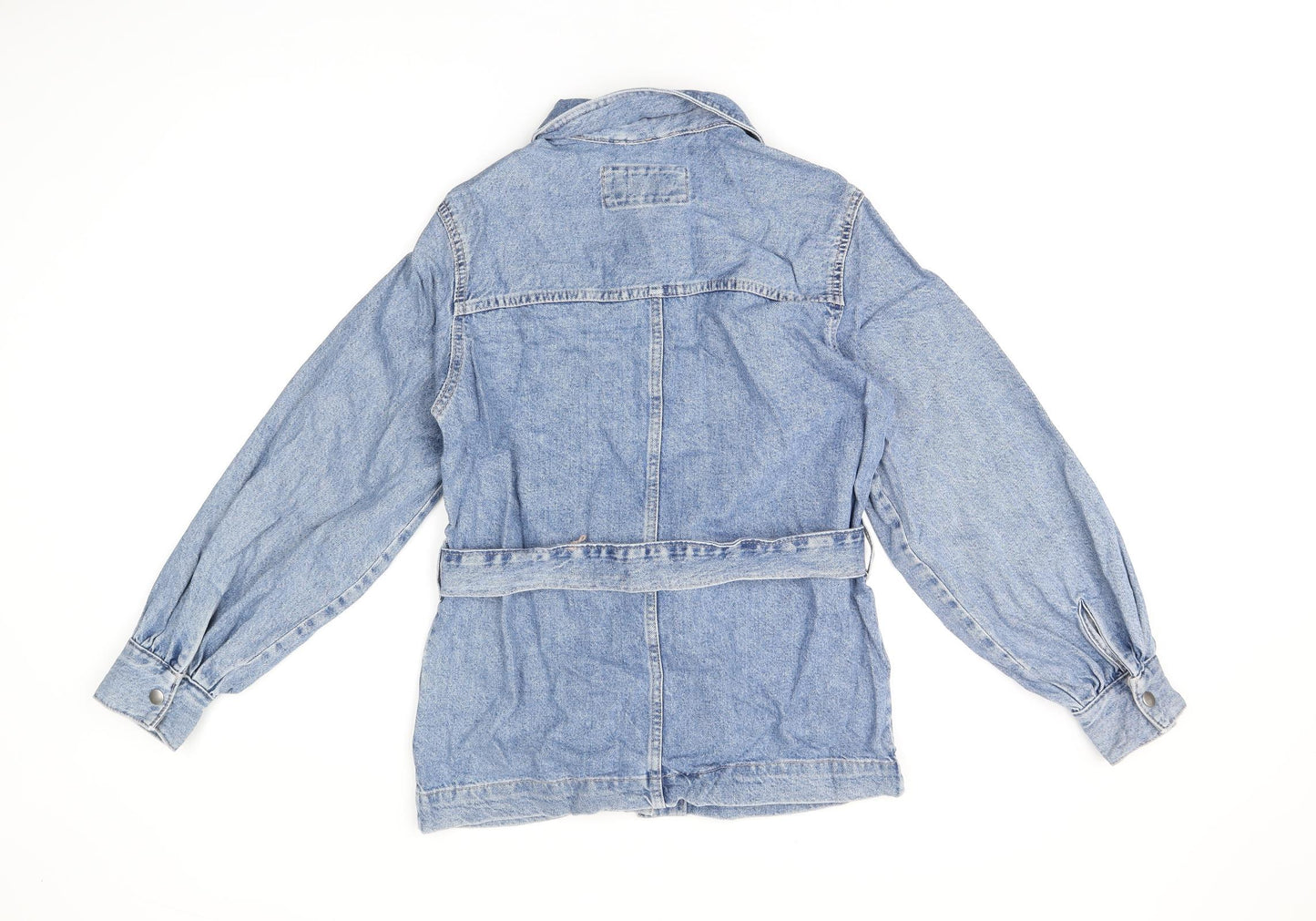 Marks and Spencer Womens Blue Jacket Size 6 Snap - Belted