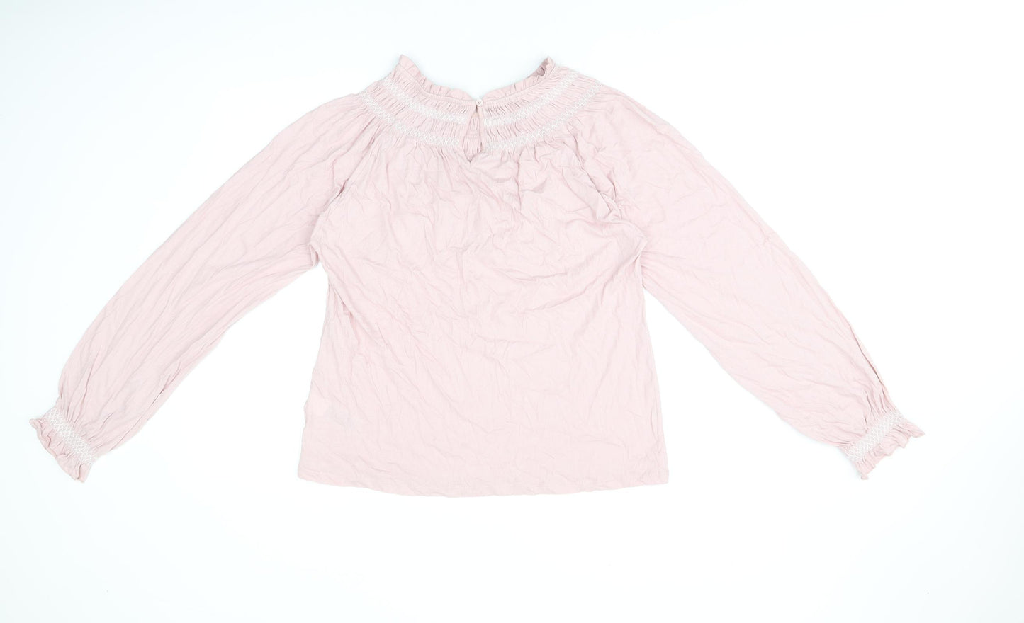 Marks and Spencer Womens Pink Cotton Basic T-Shirt Size 10 Round Neck