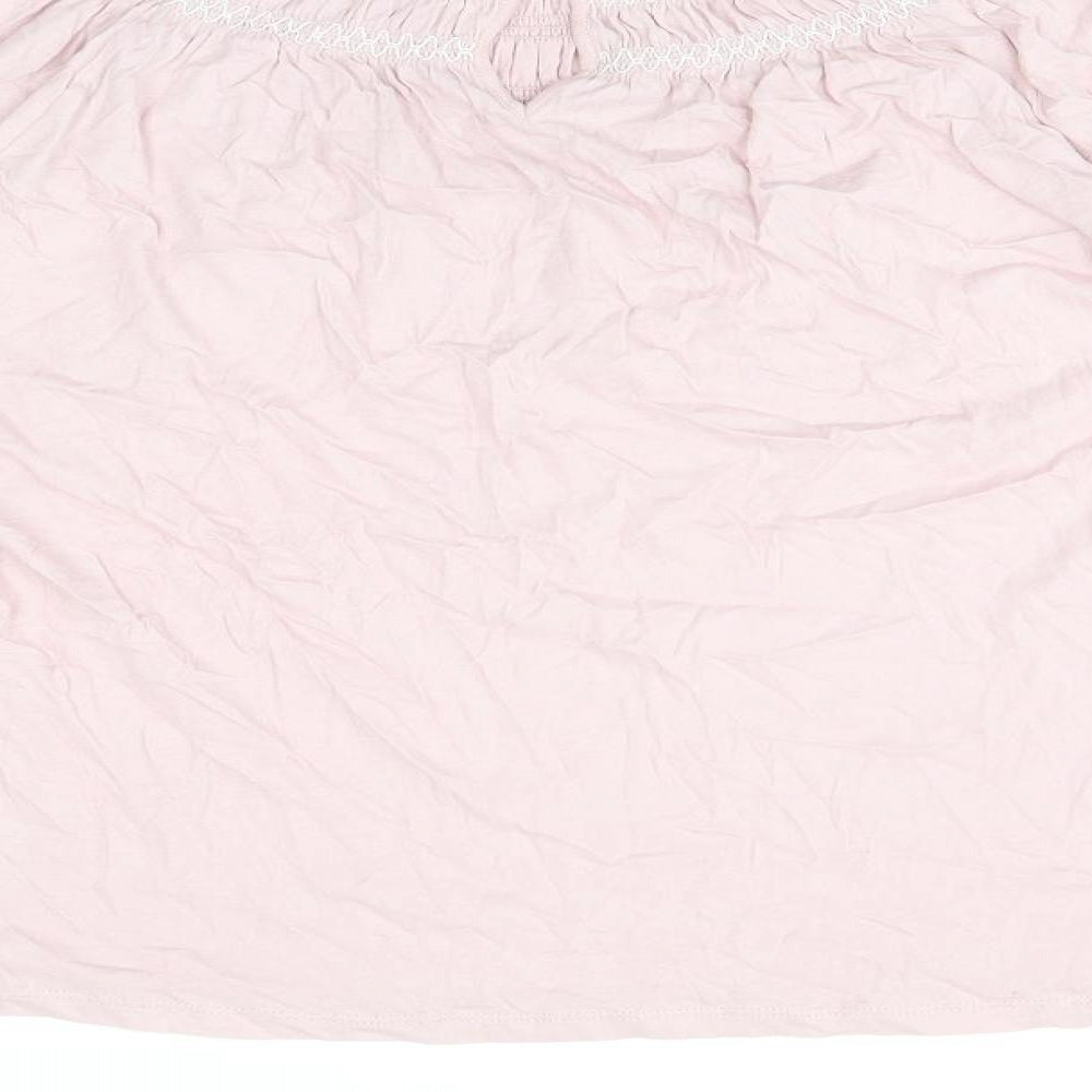 Marks and Spencer Womens Pink Cotton Basic T-Shirt Size 10 Round Neck