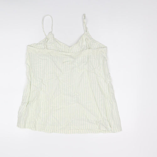 Marks and Spencer Womens Ivory Striped Viscose Camisole T-Shirt Size 12 V-Neck